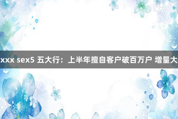 xxx sex5 五大行：上半年擅自客户破百万户 增量大