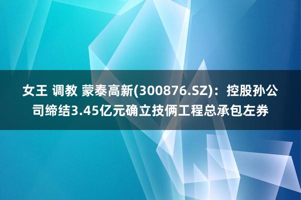 女王 调教 蒙泰高新(300876.SZ)：控股孙公司缔结3.45亿元确立技俩工程总承包左券